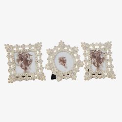 3 Pack Cream Filigree 2x2 Mini Photo Frame 66200