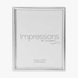 Impressions Silver Textured 10x8 Inch Photo Frame FS17180