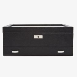 WOLF Viceroy 10 Piece Black Drawer Watch Box 466202