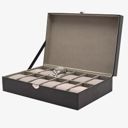 Harvey Makin Black Lizard Vinyl Watch Box HM1205