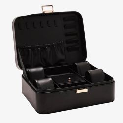 Sophia Black Oblong Leather Look Jewellery Box SP3345