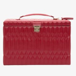 WOLF Ladies Caroline Extra Large Red Quilted Jewellery Box 329572