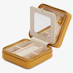 WOLF Maria Mustard Small Zip Jewellery Case 766293