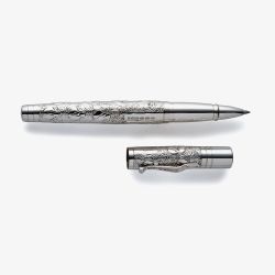 Yard O Led Viceroy Grand Victorian Sterling Silver Rollerball Quilted Pattern Pen 945742