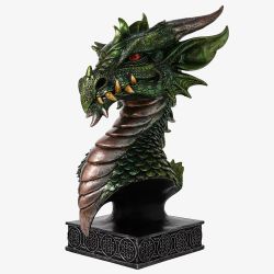 Mystic Legends Green Dragons Head Bust Ornament 69555
