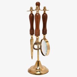 Harvey Makin Magnifying Glass Letter Opener And Bottle Opener Stand Gift Set HM2434