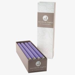 Northern Lights 12 Pack Lilac Taper Candles NL145