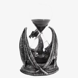 Mystic Legends Silver Dragon Sand Timer Ornament 69531