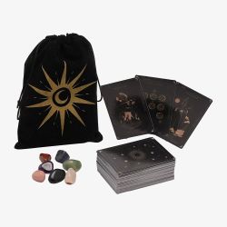 Tarot Cards And Crystals Velvet Pouch Gift Set HW685