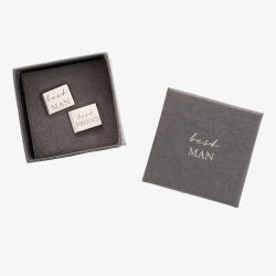 Amore Chrome Plated Best Man Cufflinks AM134