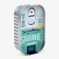 Fred 4 Piece Sardine Erasers Novelty Gift 5321943