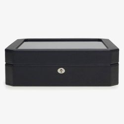 WOLF Black Windsor 15 Piece Watch Box 4585029