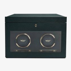 WOLF British Racing Green Double Watch Winder 792241