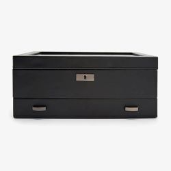 WOLF Axis Powder Coat 10 Piece Watch Box With Drawer 488203
