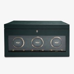 WOLF British Racing Green Triple Watch Winder 792341