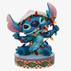 Disney Traditions Stitch Wrapped In Lights Figurine 6010872