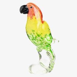 Sophia Objets D'Art Tropical Parrot Glass Figurine 69603