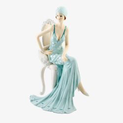 Juliana 'Broadway Belles' Sitting On Chair - Teal Figurine 58378