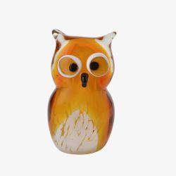 Glass Amber Owl Figurine 63239