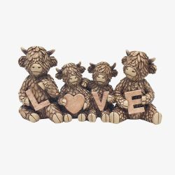 Hughie Highland Cows - Love Ornament LP74106A