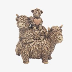 Hughie Highland Cow Family Ornament LP76017A