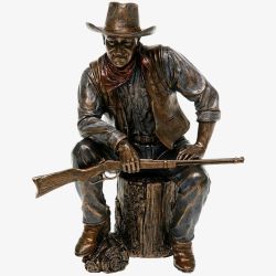 Bronze Cowboy Sitting Figurine 51284