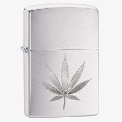 Zippo Leaf Design Brushed Chrome Lighter 29587-000002