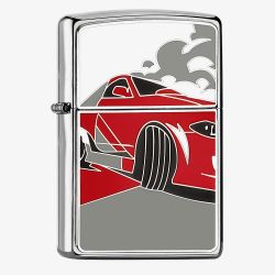 Zippo Brushed Chrome Racing Car Lighter 2008027