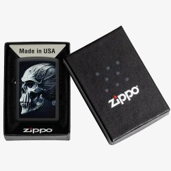 Zippo Matte Black Cyberpunk Skull Lighter 48895