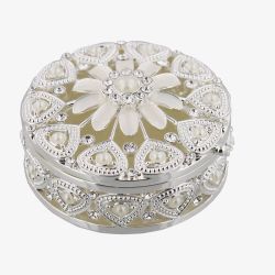 Silver & Pearl Flower Trinket Box SP785