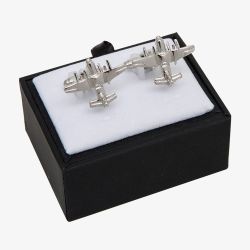 Equilibrium Silver Plated Aeroplane Cufflinks 69652