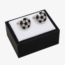 Equilibrium Silver Plated Football Cufflinks 69650