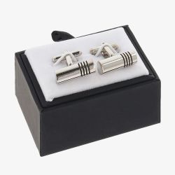 Equilibrium Silver Plated Four Stripe Cufflinks 359593