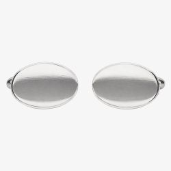 Sterling Silver Oval Engravable Cufflinks 70-7020