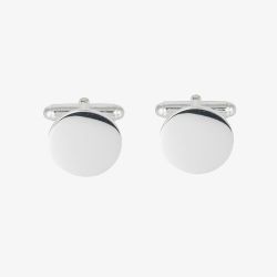 Sterling Silver Round Engravable Cufflinks 70-1305
