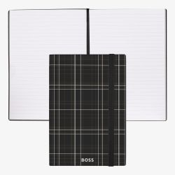BOSS Checkered Black Lined A5 Notebook HNH624AL