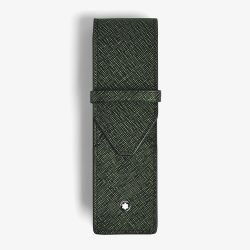 Montblanc Sartorial Tweed Green Leather Double Pen Pouch 220355