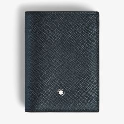 Montblanc Sartorial Tweed Blue Leather 4CC Wallet 220382