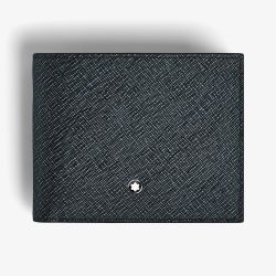 Montblanc Sartorial Tweed Blue Leather 6CC Wallet 220384