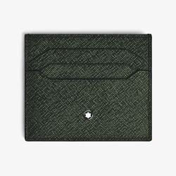 Montblanc Sartorial Tweed Khaki Leather 6CC Card Holder 220390