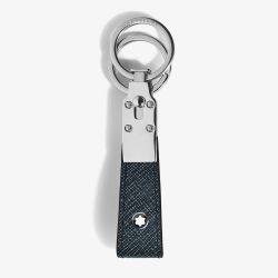 Montblanc Sartorial Tweed Blue Leather Loop Key Fob 220397