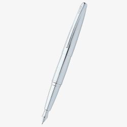 Cross ATX Pure Chrome Stainless Steel Medium Nib Fountain Pen AT886-2MS