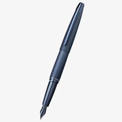 Cross ATX Sandblasted Dark Blue Stainless Steel Medium Nib Fountain Pen AT886-45MJ