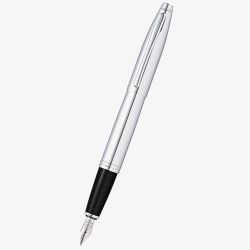 Cross Calais Polished Chrome Stainless Steel Medium Nib Fountain Pen AT0116-1MS