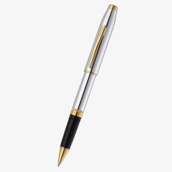 Cross Foundry Polished Chrome & Gold Rollerball Pen AT0815-3
