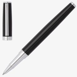 BOSS Gear Icon Black & Chrome Plated Rollerball Pen HSN2545A