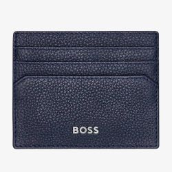 BOSS Classic Grained Navy Card Holder HLC416N