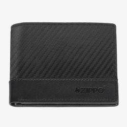 Zippo Carbon Fibre Pattern Black Leather Wallet 2007995
