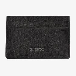 Zippo Saffiano Black Leather Money Clip Wallet 2007079