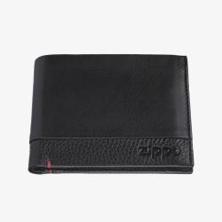 Zippo Black Nappa Leather Tri-Fold Wallet 2006023